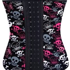 patterned latex corset – skulls